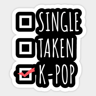 Single Taken K-Pop Sticker